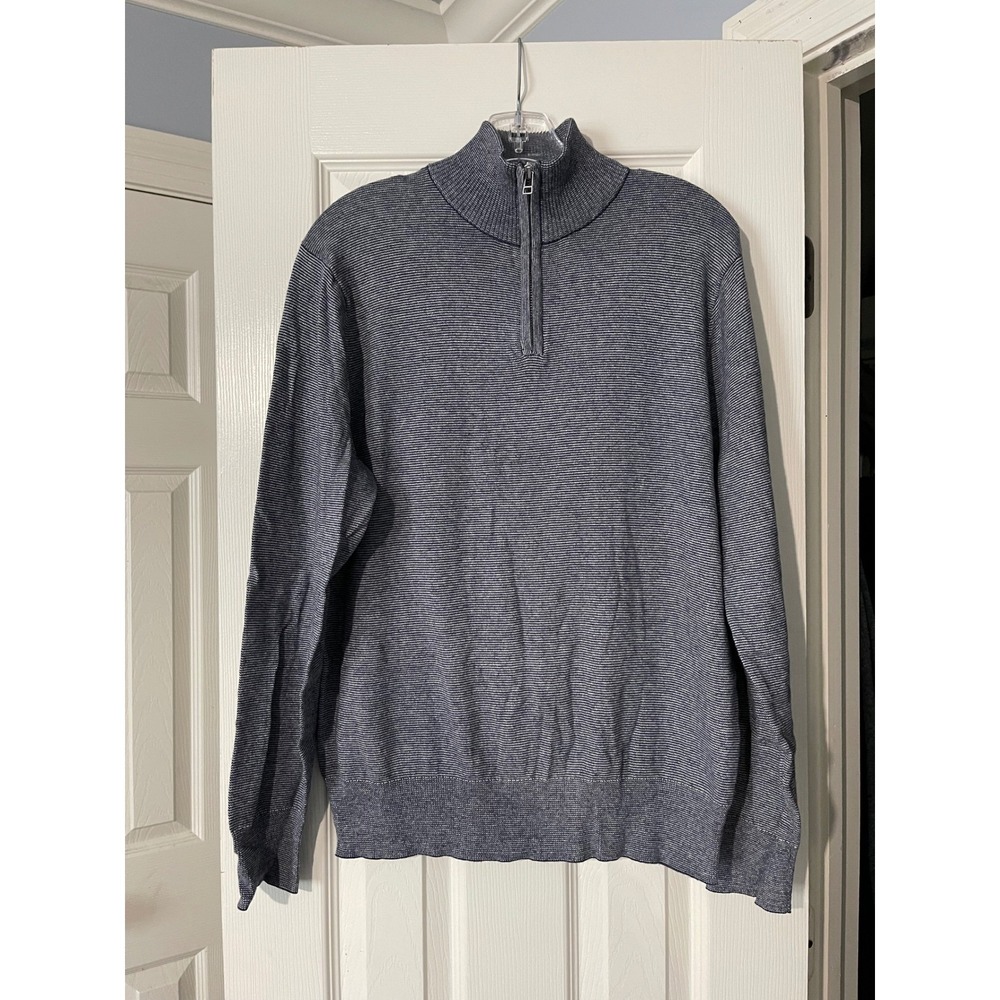 Bonobos Blue 1/4 Zip Pullover Sweater Cotton Cashmere Men's XL